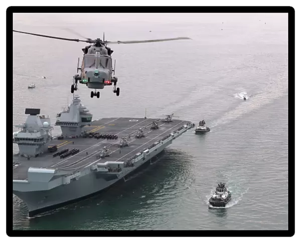 Britains future flagship HMS Queen Elizabeth sailed into her home port of Portsmouth