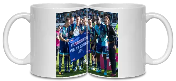 Celebrating Promotion: Wycombe Wanderers and Stevenage Players, Gareth Ainsworth - Sky Bet League 2 Championship Win 2017 / 18