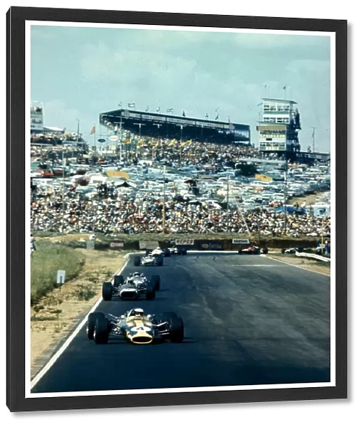 Formula One World Championship: Jim Clark Lotus Cosworth 49 leads the field in his last F1 race