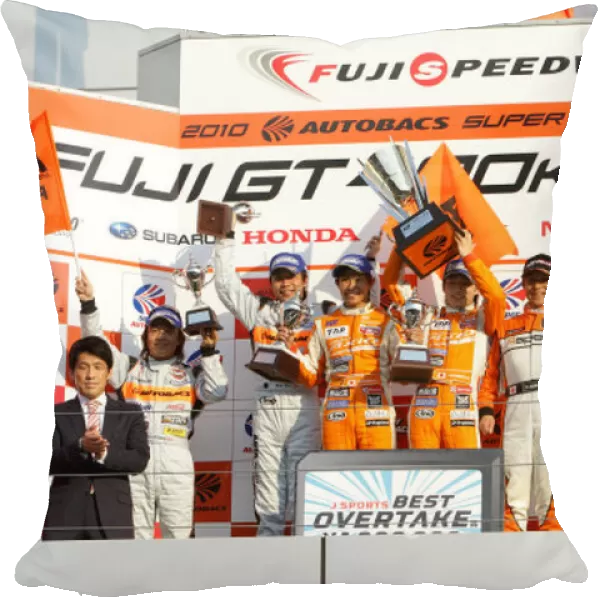 2010 SUPER GT Rd. 3 FUJI  /  GT300 Winner Takuto Iguchi & Yuji Kunimoto ( #74 COROLLA Axio apr GT ) 2nd position Morio Nitta & Shinichi Takagi ( #43 ARTA Garaiya ) 3rd position Hideshi Matsuda & Hiroki Yoshimoto ( #66 triple a Vantage GT2 ) podium