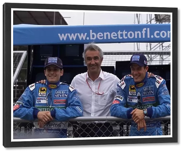 Giancarlo Fisichella, Flavio Briatore and Alex Wurz