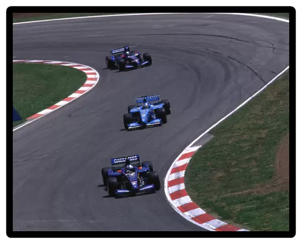F1 Spanish GP-Jean Alesi leads Wurz and Heidfeld