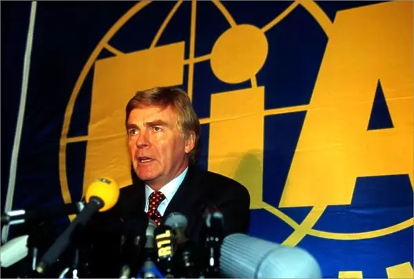 FIA HEARING, COLNBROOK 11  /  11  /  97 FIA President Max Mosely give a press conference to
