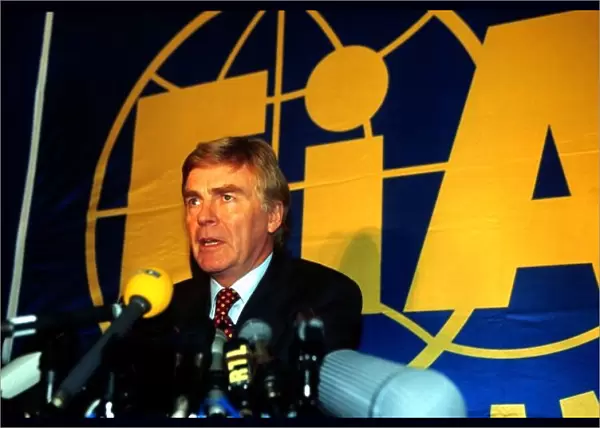 FIA HEARING, COLNBROOK 11  /  11  /  97 FIA President Max Mosely give a press conference to