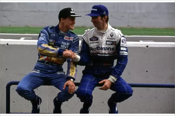 Damon Hill & Michael Schumacher World ©LAT Photographic Te