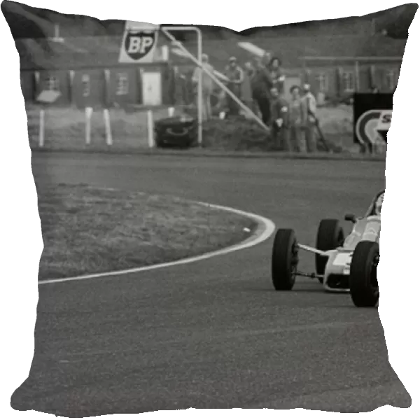 British Formula Ford 1600 Championship: Third place finisher Ayrton Senna Van Diemen R81 Ford battles with his team mate Enrique Mansilla