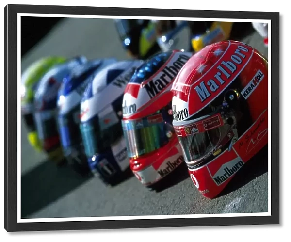 Formula One World Championship: The drivers displayed their helmets