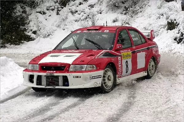 2001 World Rally Championship: Freddy Loix during shakedown in his Mitsubishi Lancer