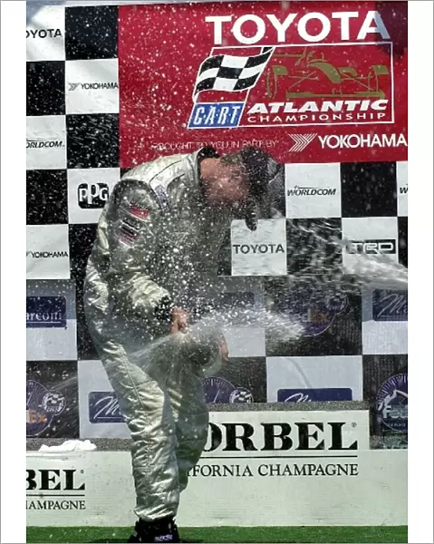 Ryan Hunter-Reay (USA) celebrates a dominant performance at Toyota Atlantic race at the Marconi Grand Prix