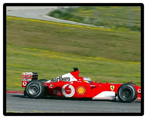Formula One Testing: Test driver Luca Badoer tests the Ferrari F2001