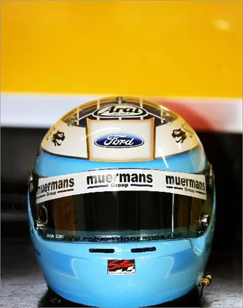 Formula One World Championship: The helmet of Robert Doornbos Jordan Third Driver