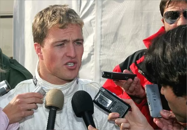 Formula One Testing: Ralf Schumacher Toyota talks to the media