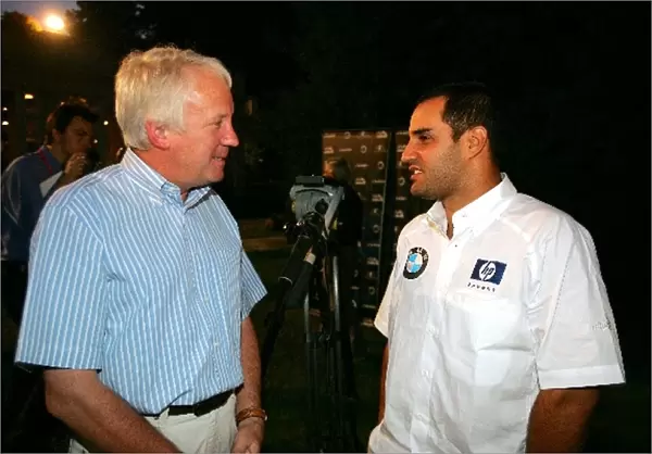 Gonzalo Rodriguez F3000 Awards: Charlie Whiting FIA Race Director and Safety Delegate with Juan Pablo Montoya Williams