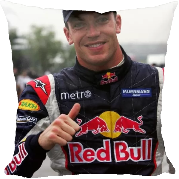 Formula One World Championship: Robert Doornbos Red Bull Racing Third Driver celebrates his tenth position in qualifying