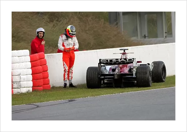 Formula One Testing: The spun car of Giedo van der Garde Force India F1