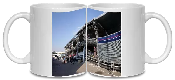 Formula One Testing: The Red Bull Energy Station under construction in the paddock ready for the Spanish Grand Prix in two weeks