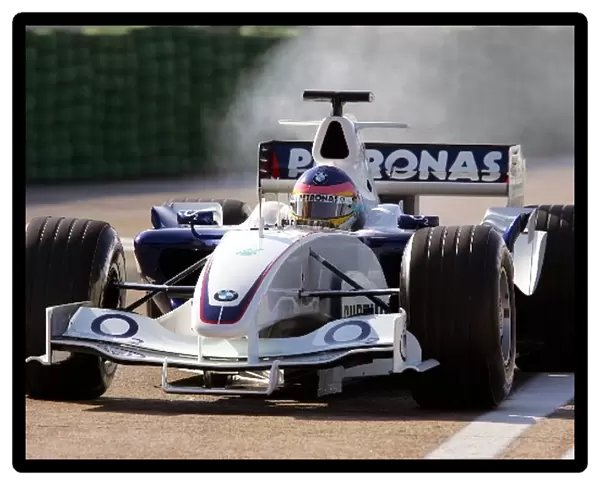BMW Sauber Roll Out: Jacques Villeneuve BMW Sauber F1 Team in the old car