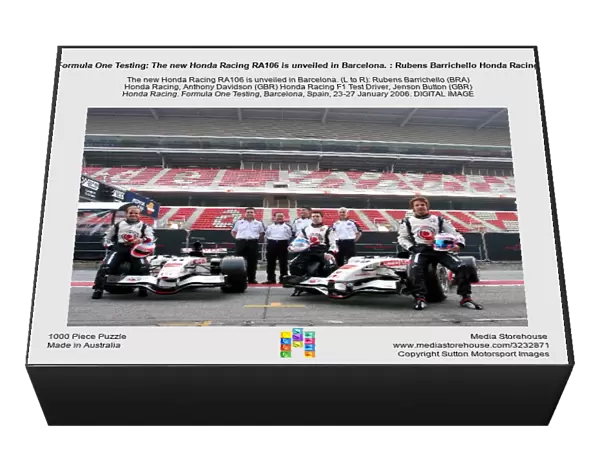 Formula One Testing: The new Honda Racing RA106 is unveiled in Barcelona. : Rubens Barrichello Honda Racing, Anthony Davidson Honda Racing F1 Test Driver