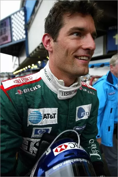 Formula One World Championship: A pleased provisional pole position holder Mark Webber Jaguar