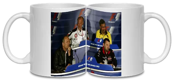 Formula One World Championship: A heated FIA Press Conference): David Richards BAR Team Principal; Eddie Jordan Jordan Team Owner; Ron Dennis