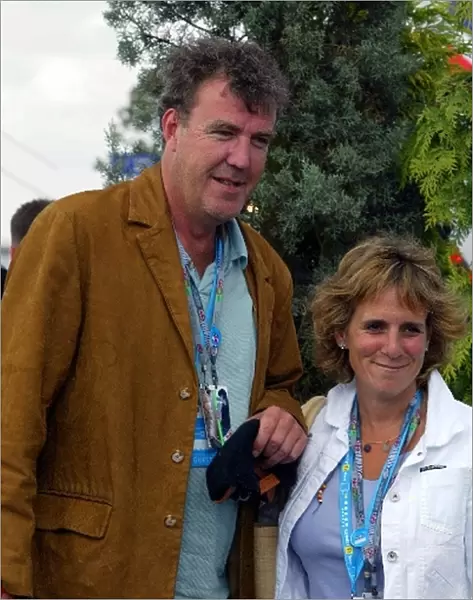 Formula One World Championship: Jeremy Clarkson TV Personality with his wife Francie