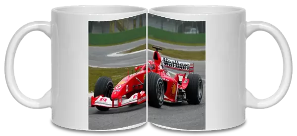 Formula One Testing: Michael Schumacher Ferrari F2003 makes his first public test in the new Ferrari F2003