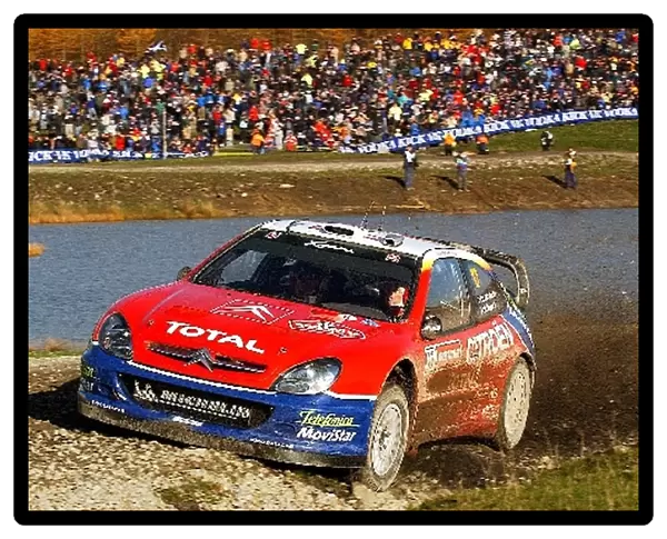World Rally Championship: Colin McRae with co-driver Derek Ringer Citroen Xsara WRC in action on Stage 4, Rheola, at Walters Arena