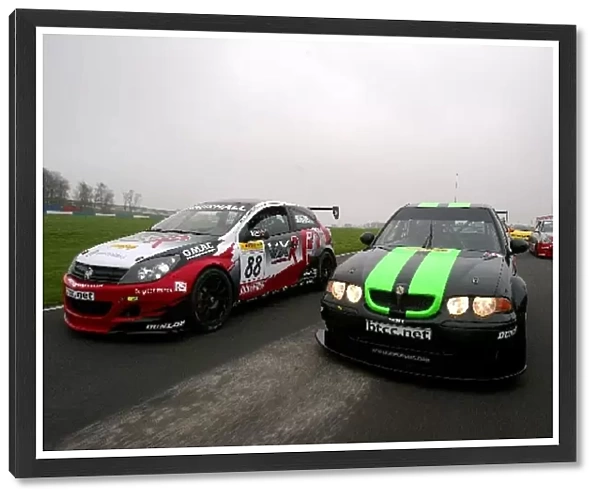 British Touring Car Media Day: L-R: Vauxhall Astra Coupe and MG ZS