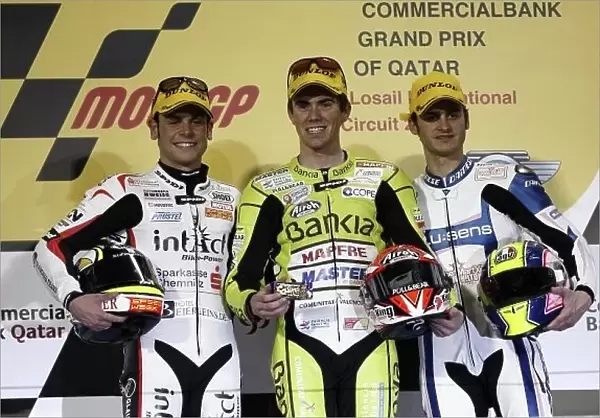 MotoGP. 125cc podium & results:. 1st Nicolas Terol (ESP), Bankia Aspar Team, centre.