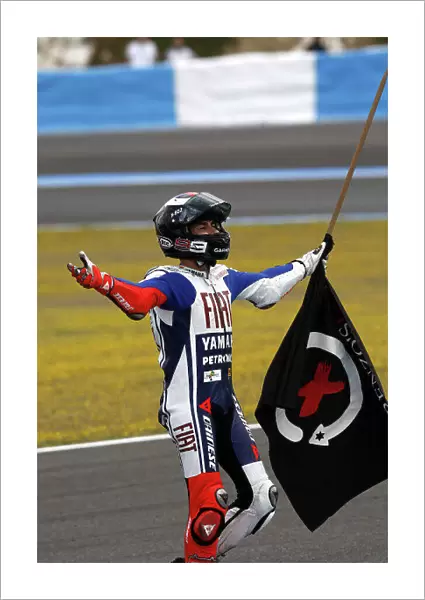 MotoGP. Jorge Lorenzo (ESP), FIAT Yamaha celebrates his win.