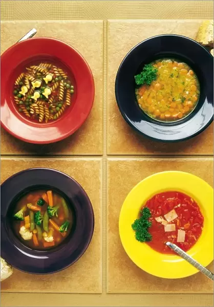 Four Dishes Of Different Food