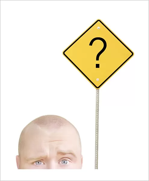 Part Of A Mans Head And A Sign
