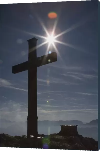 Cross At The Top Of A Mountain, Grodig, Salzburger Land, Austria