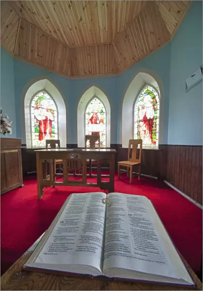 An Open Bible Displayed In Church On The Beach; Ardnamurchan, Argyl, Scotland