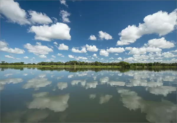 Reflections Across The Calm Waters Of The Shire River, Liwonde National Park; Malawi