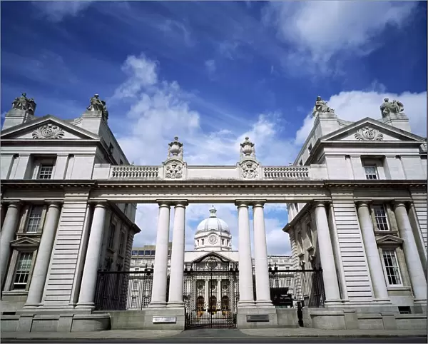 Low Angle View Of A Government Building, Leinster House, Dublin, Republic Of Ireland