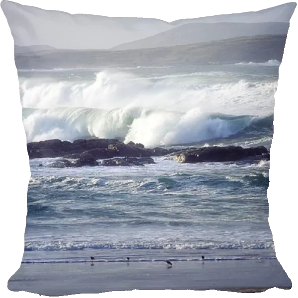 Ballyhiernan Bay, Fanad Head, County Donegal, Ireland; Wave Breaking On Shore