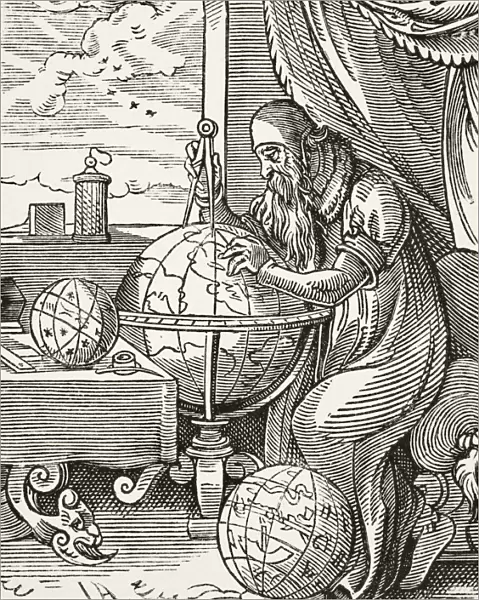 A German Astronomer And Cosmographist After A 16Th Century Wood Engraving By Jost Amman From Science And Literature In The Middle Ages By Paul Lacroix Published London 1878