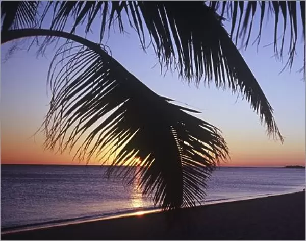 Idyllic Tropical Beach At Sunset