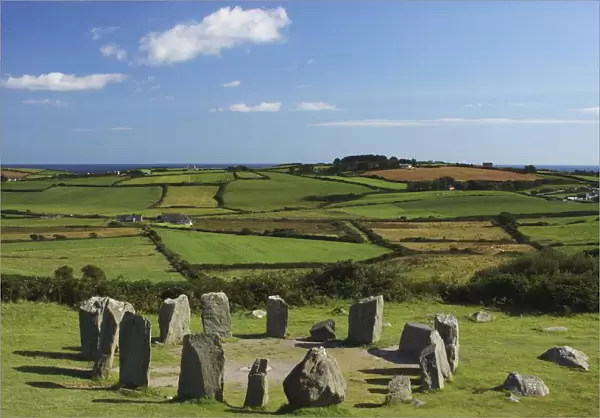 Drombeg Stone Circle Near Glandore In West Cork In Munster Region; County Cork, Ireland