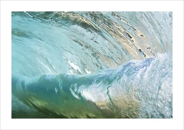 Hawaii, Underwater View Of Wave