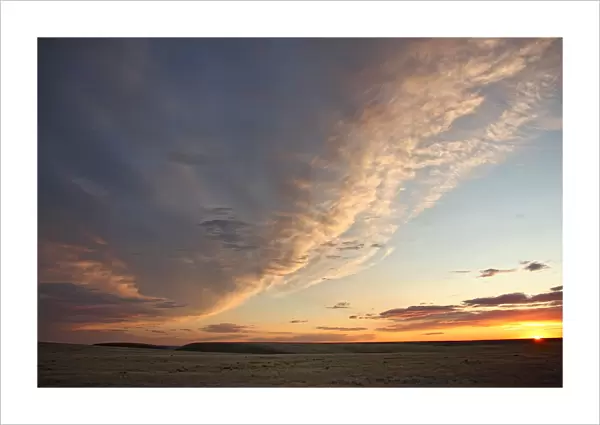 Skies Over Grasslands National Park At Sunset, Saskatchewan