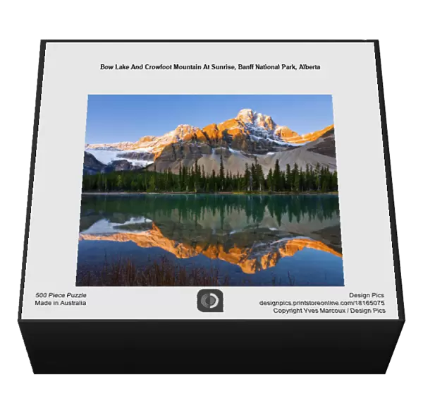 Bow Lake And Crowfoot Mountain At Sunrise, Banff National Park, Alberta