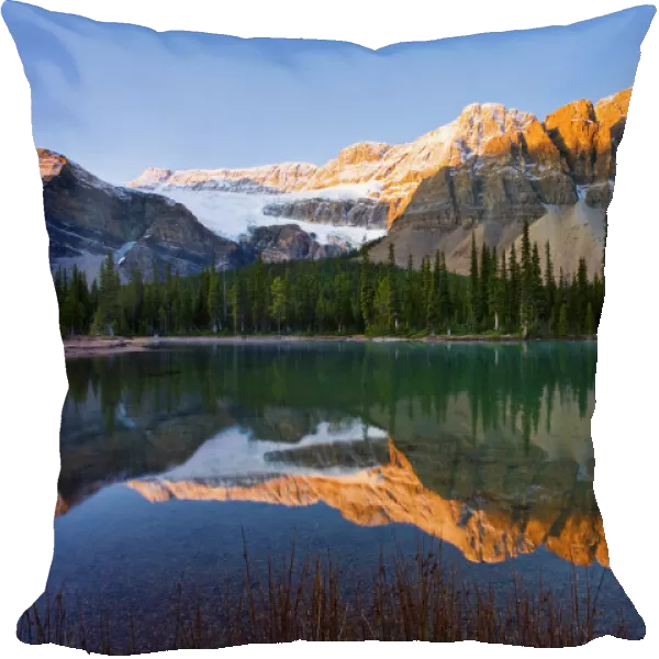 Bow Lake And Crowfoot Mountain At Sunrise, Banff National Park, Alberta