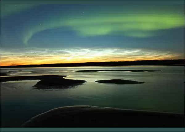 Aurora Borealis Over The Mackenzie River, Fort Simpson, Northwest Territories