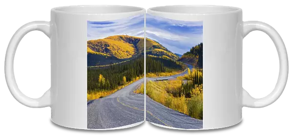 Alaska Highway Near Beaver Creek And Fall Colours, Yukon