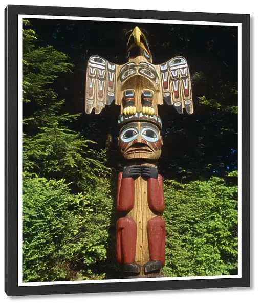 Closeup Of Totem Pole @ Totem Bight State Historical Park, Ketchikan Alaska, Se Summer