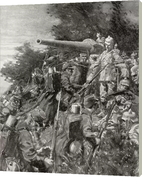 French Infantry Launch A Surprise Night Attack On German Heavy Guns During Wwi. From The War Illustrated Album Deluxe, Published 1915
