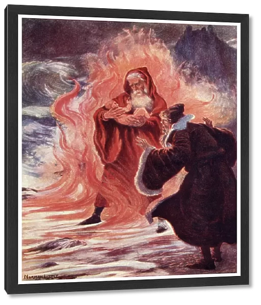 And Down The Wave And In The Flame Was Borne A Naked Babe, And Rode To Merlins Feet. Title Of Coloured Illustration From The Book The Gateway To Tennyson Published 1910