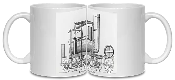 Drawing Of Wylam Steam Engine From Magic Lantern Slide Circa 1900